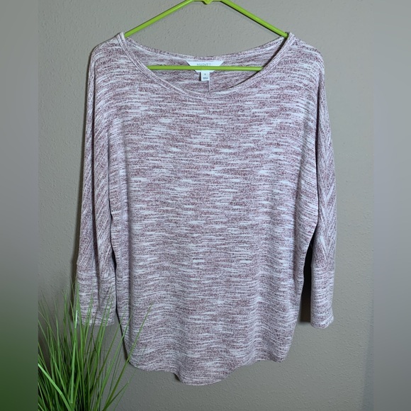 Market & Spruce 3/4 sleeve light sweater. Heathered purple/maroon. Size M. - Picture 1 of 9